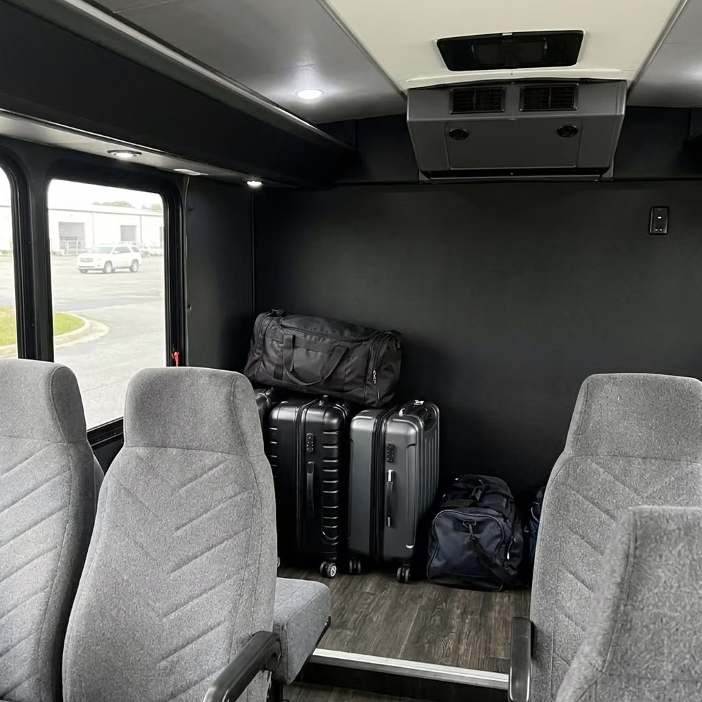 mcdonough 15 passenger minibus luggage area