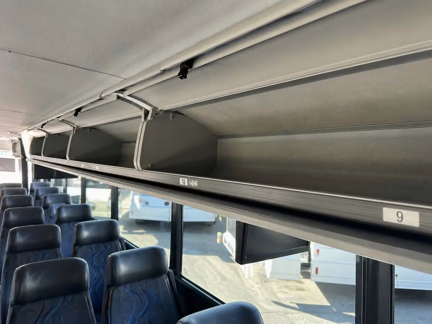 mcdonough 28 passenger minibus overhead storage