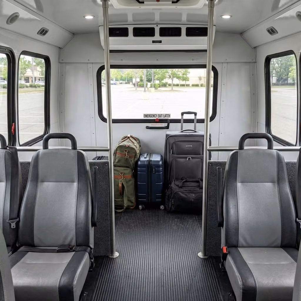 mcdonough 30 passenger minibus luggage area