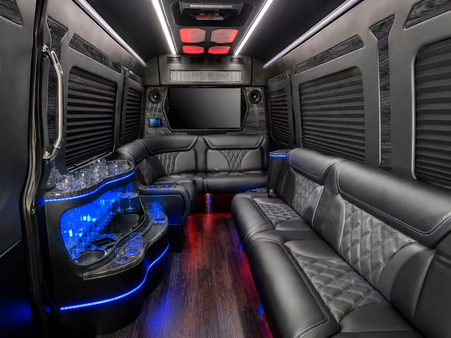 mcdonough 56 passenger long distance charter buses with onboard restrooms
